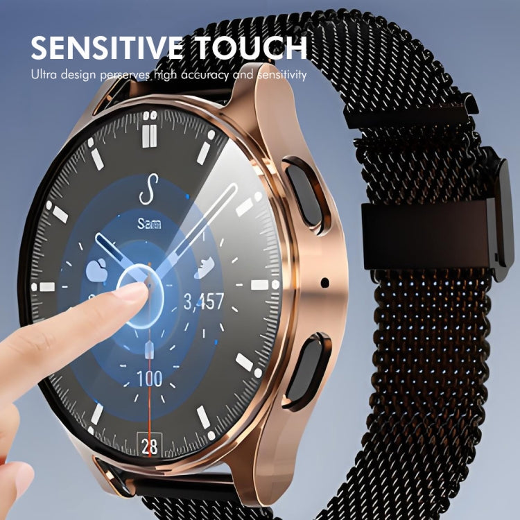 For Samsung Galaxy Watch7 40mm ENKAY Hat-Prince Full Coverage Electroplated Soft TPU Case with Screen Protection(Black) - Watch Cases by ENKAY | Online Shopping UK | buy2fix