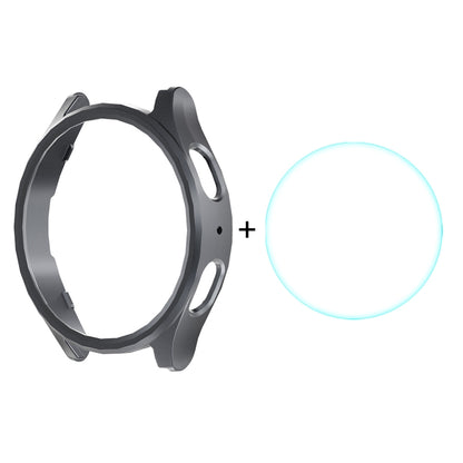 For Samsung Galaxy Watch7 40mm ENKAY Hat-Prince Electroplated Hard PC Case + 0.2mm 9H Glass Screen Protector(Gun Metal) - Watch Cases by ENKAY | Online Shopping UK | buy2fix