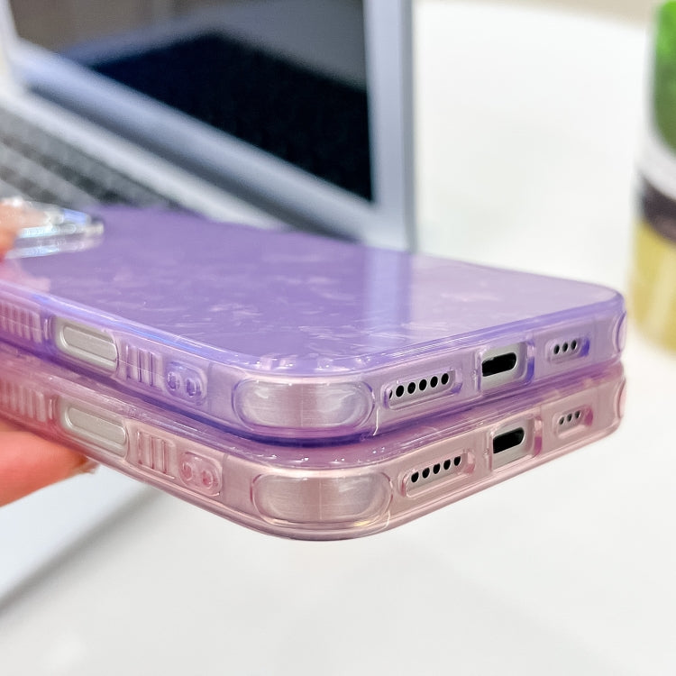 For iPhone 16 Pro Max Plating Glitter Texture TPU Phone Case with Lens Film(Purple Feathers) - iPhone 16 Pro Max Cases by buy2fix | Online Shopping UK | buy2fix