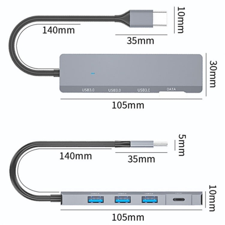 ADS-309C Type-C + 3 x USB 3.0  HUB Docking Station, Type-C Port - USB HUB by buy2fix | Online Shopping UK | buy2fix