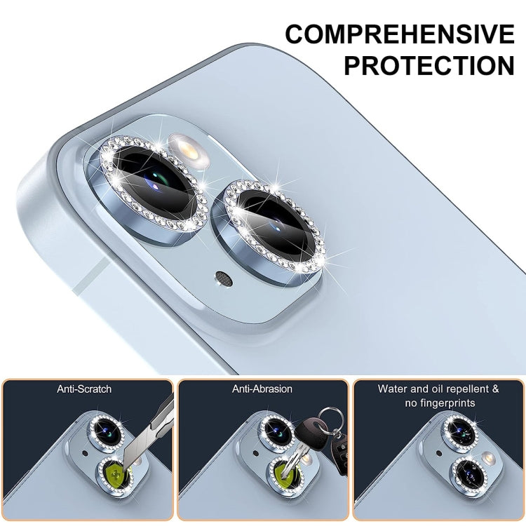 For iPhone 16 Pro / 16 Pro Max ENKAY AR Anti-reflection Individual Diamond Ring Camera Lens Glass Full Film(Dark Blue) - iPhone 16 Pro Max Tempered Glass by ENKAY | Online Shopping UK | buy2fix