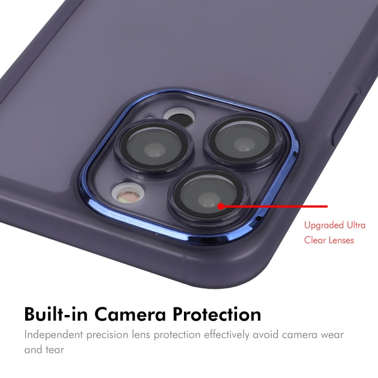 For iPhone 16 Pro ENKAY Hat-Prince Translucent Matte TPU Phone Case with Lens Film(Blue) - iPhone 16 Pro Cases by ENKAY | Online Shopping UK | buy2fix