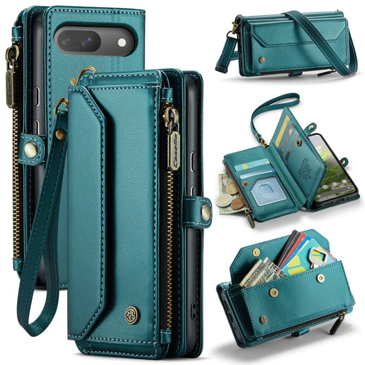 For Google Pixel 9 / 9 Pro CaseMe C36 Card Slots Zipper Wallet RFID Anti-theft Leather Phone Case(Green) - Google Cases by CaseMe | Online Shopping UK | buy2fix