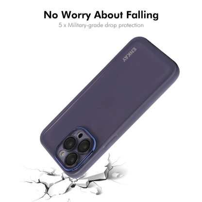 For iPhone 16 Pro Max ENKAY Hat-Prince Translucent Matte TPU Phone Case with Lens Film + 9H Big Arc Edge Film(Purple) - iPhone 16 Pro Max Cases by ENKAY | Online Shopping UK | buy2fix