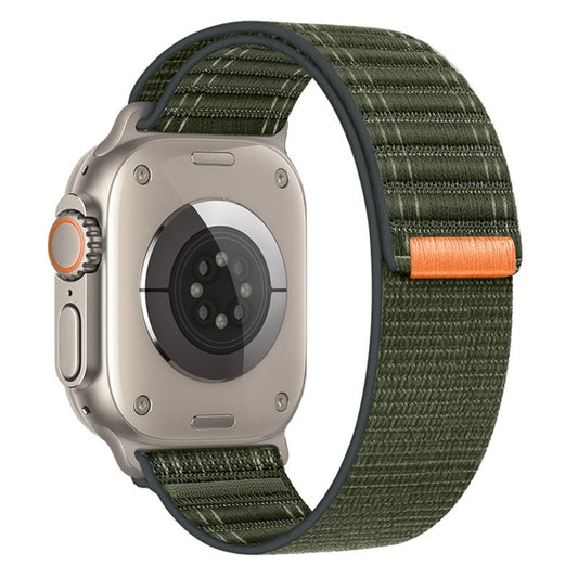 For Apple Watch Ultra 2 49mm Sea Wave Nylon Hook and Loop Fastener Watch Band(Army Green) - Watch Bands by buy2fix | Online Shopping UK | buy2fix