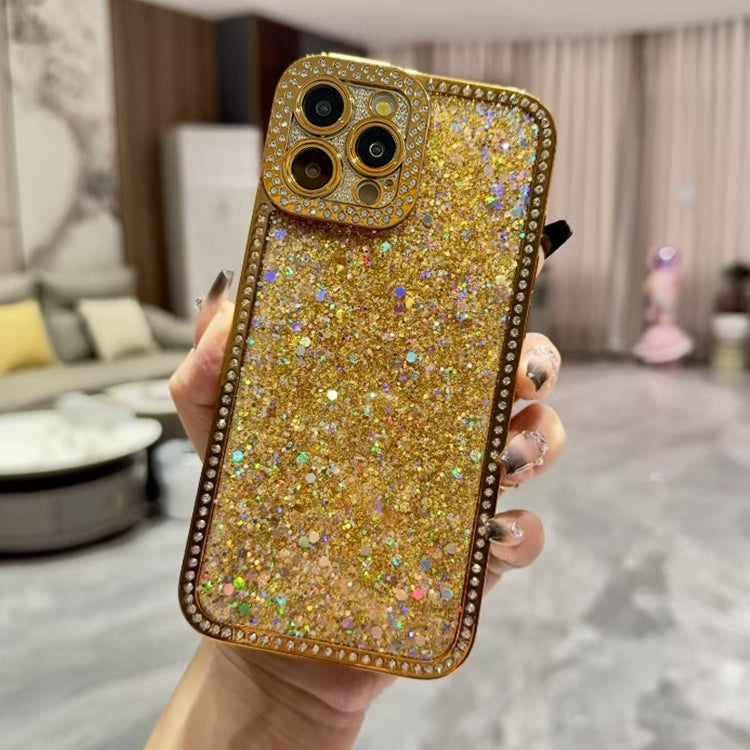 For iPhone 16 Pro Diamond Glitter Sequins TPU Phone Case(Gold) - iPhone 16 Pro Cases by buy2fix | Online Shopping UK | buy2fix