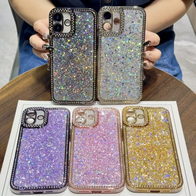 For iPhone 16 Pro Diamond Glitter Sequins TPU Phone Case(Gold) - iPhone 16 Pro Cases by buy2fix | Online Shopping UK | buy2fix