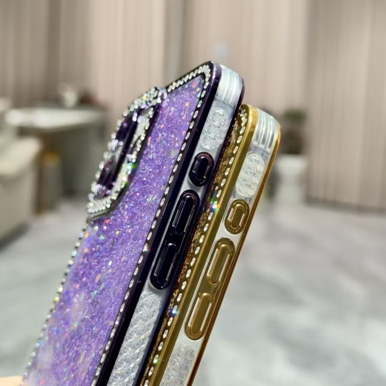 For iPhone 16 Pro Max Diamond Glitter Sequins TPU Phone Case(Purple) - iPhone 16 Pro Max Cases by buy2fix | Online Shopping UK | buy2fix