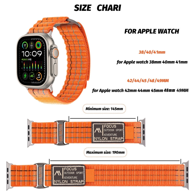 For Apple Watch Ultra 49mm Two Sections Nylon Hook and Loop Fastener Watch Band(Glacier White) - Watch Bands by buy2fix | Online Shopping UK | buy2fix