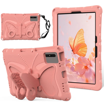 For Lenovo Tab M11 / Xiaoxin Pad 11 2024 Butterfly Bracket EVA Shockproof Tablet Case(Pink Orange) - Lenovo by buy2fix | Online Shopping UK | buy2fix