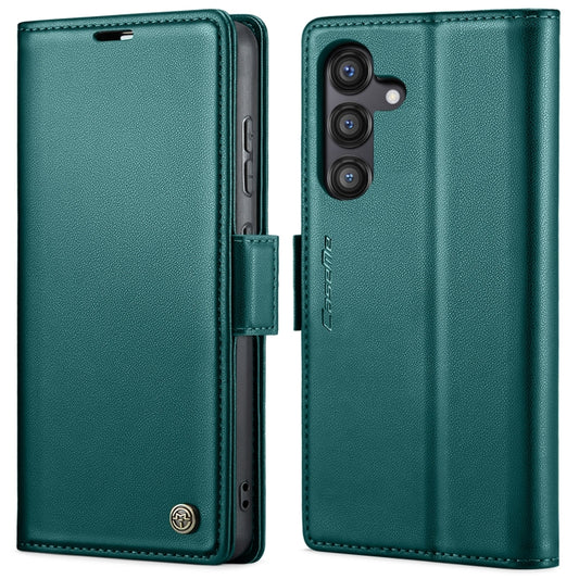 For Samsung Galaxy S24 FE 5G CaseMe 023 Butterfly Buckle Litchi Texture RFID Anti-theft Leather Phone Case(Green) - Galaxy S24 FE 5G Cases by CaseMe | Online Shopping UK | buy2fix