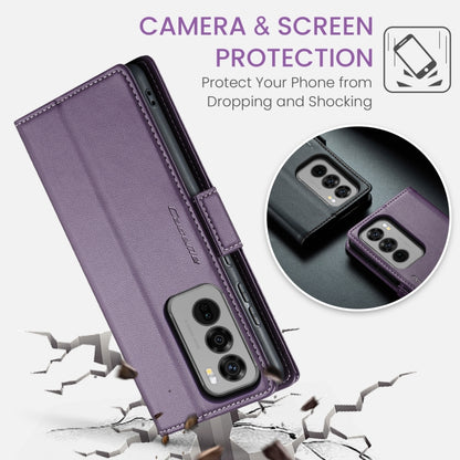 For OPPO Reno12 Pro 5G Global CaseMe 023 Butterfly Buckle Litchi Texture RFID Anti-theft Leather Phone Case(Purple) - Reno12 Pro Cases by CaseMe | Online Shopping UK | buy2fix