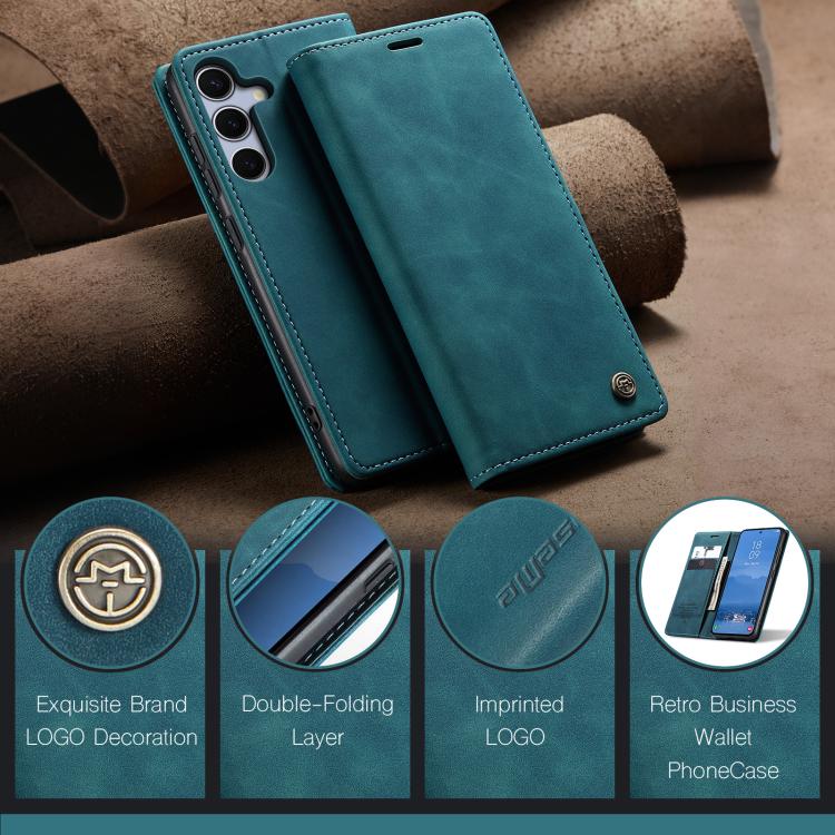 For Samsung Galaxy S25+ 5G CaseMe 013 Multifunctional Horizontal Flip Leather Phone Case(Blue) - Galaxy S25+ 5G Cases by CaseMe | Online Shopping UK | buy2fix