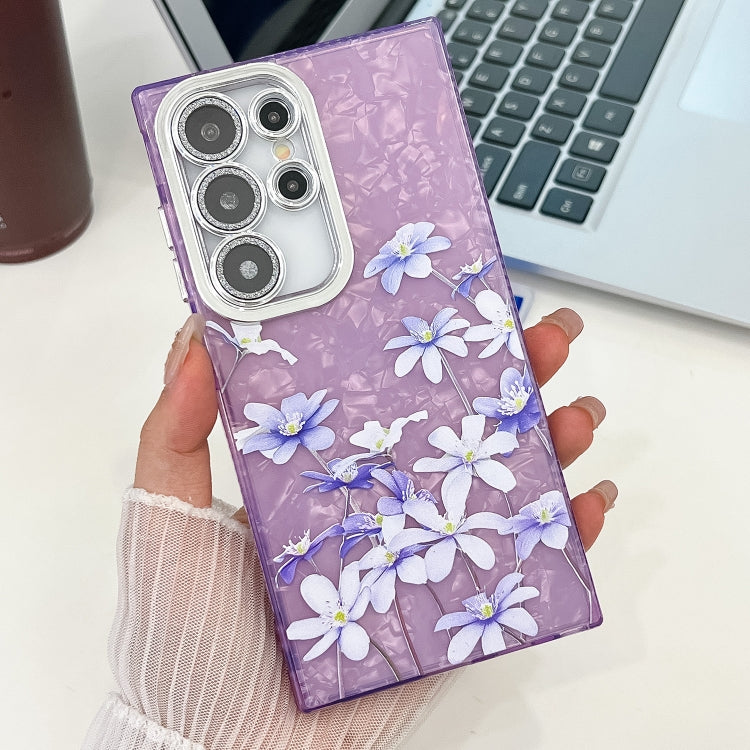 For Samsung Galaxy S25 Ultra 5G Electroplating Flowers Plants Texture TPU Phone Case(Lilac Flowers FL16) - Galaxy S25 Ultra 5G Cases by buy2fix | Online Shopping UK | buy2fix