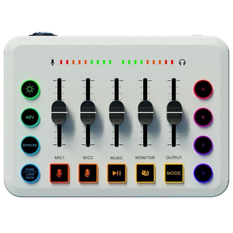 F9 48V Live Streaming Sound Card Audio Mixer Power Voice Changer with RGB Light(Black) - Live Sound Effects Processors by buy2fix | Online Shopping UK | buy2fix