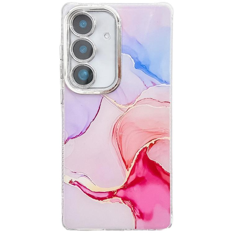 For Samsung Galaxy S25+ 5G Electroplated Marble Texture Phone Case(Red M7) - Galaxy S25+ 5G Cases by buy2fix | Online Shopping UK | buy2fix