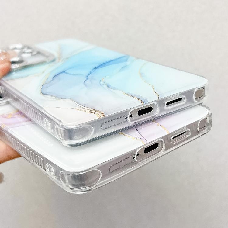 For Samsung Galaxy S25+ 5G Electroplated Marble Texture Phone Case(White M8) - Galaxy S25+ 5G Cases by buy2fix | Online Shopping UK | buy2fix