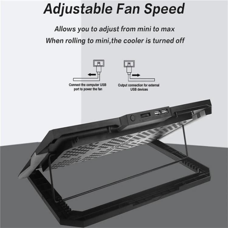 S601 RGB Light Notebook Cooler Adjustable Height Gaming Laptop Cooling Pad - Cooling Pads by buy2fix | Online Shopping UK | buy2fix