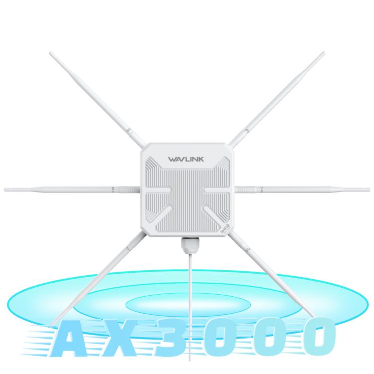 WAVLINK WN588HX3 AX3000 Outdoor WiFi Extender with 6 Antennas Dual Band WiFi Repeater, Plug:US Plug - Wireless Routers by WAVLINK | Online Shopping UK | buy2fix