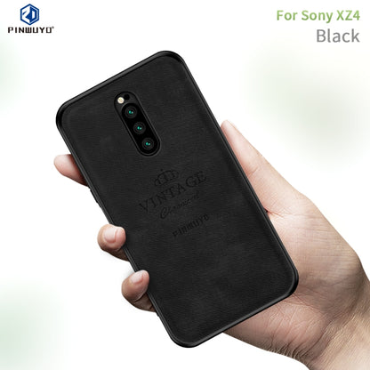 PINWUYO Shockproof Waterproof Full Coverage TPU + PU Cloth+Anti-shock Cotton Protective Case  for Sony Xperia 1 / Xperia XZ4(Black) - Sony Cases by 1 | Online Shopping UK | buy2fix