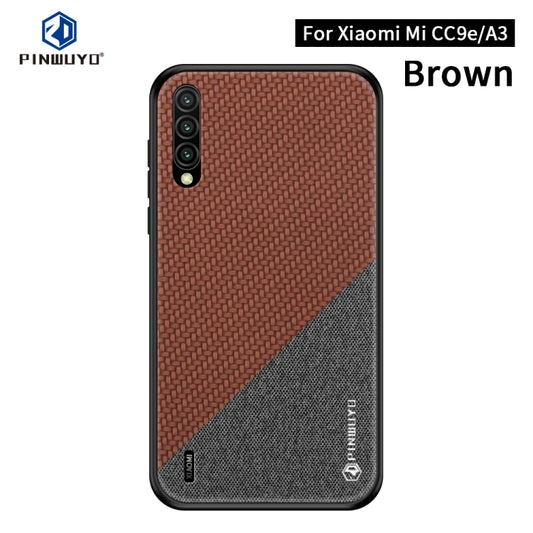 PINWUYO Honors Series Shockproof PC + TPU Protective Case for Xiaomi Mi CC9e / A3(Brown) - Xiaomi Cases by PINWUYO | Online Shopping UK | buy2fix