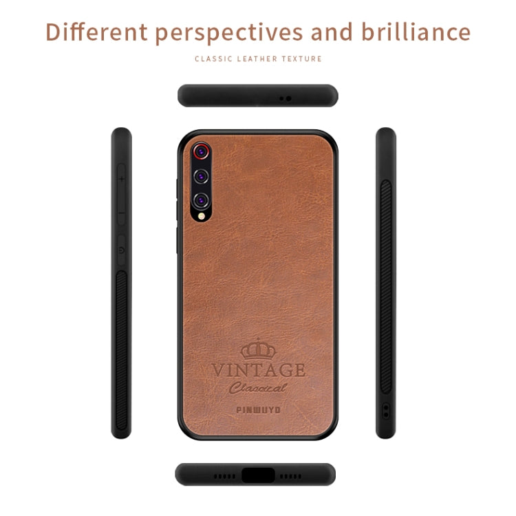 For Xiaomi Mi 9 Pro PINWUYO Pin Rui Series Classical Leather, PC + TPU + PU Leather Waterproof And Anti-fall All-inclusive Protective Shell(Brown) - Xiaomi Cases by PINWUYO | Online Shopping UK | buy2fix