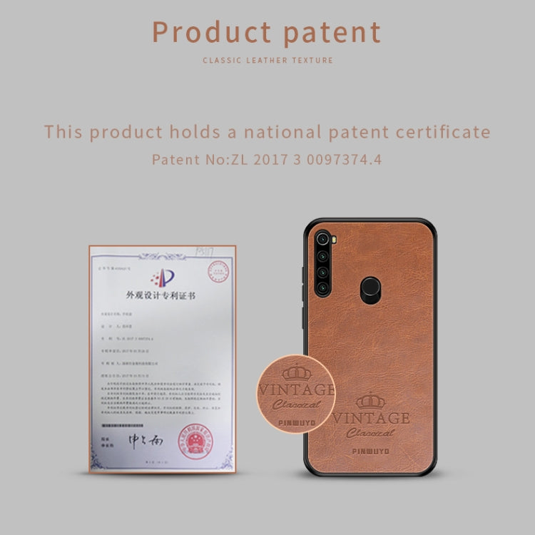 FFor Xiaomi Redmi Note 8T PINWUYO Pin Rui Series Classical PU Leather + PC + TPU Anti-fall All-inclusive Case (Brown) - Xiaomi Cases by PINWUYO | Online Shopping UK | buy2fix