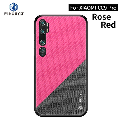 For Xiaomi CC9 Pro / Note10 PINWUYO Rong Series  Shockproof PC + TPU+ Chemical Fiber Cloth Protective Cover(Red) - Xiaomi Cases by PINWUYO | Online Shopping UK | buy2fix