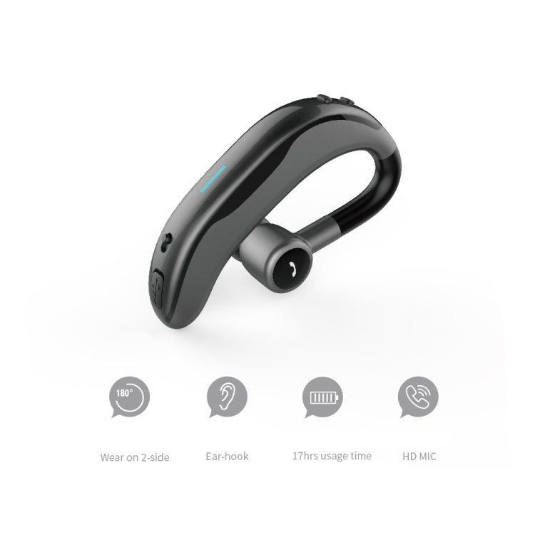 Car Handfree Wireless Ear-hook Bluetooth Earphone with Microphone(Black Grey) - Bluetooth Earphone by buy2fix | Online Shopping UK | buy2fix