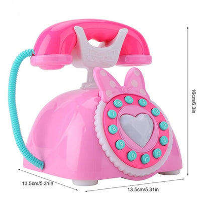 Child Simulation Retro Telephone Light Music Cartoon Early Education Puzzle Musical  Toys(Pink) - Music Toys by buy2fix | Online Shopping UK | buy2fix