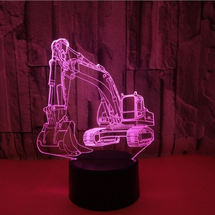 3W Excavator 3D Light Colorful Touch Control Light Creative Small Table Lamp with Black Base, Style:Touch Switch - Novelty Lighting by buy2fix | Online Shopping UK | buy2fix