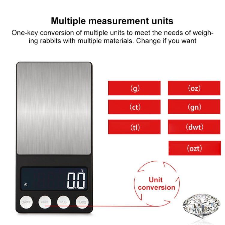 High-Precision Electronic Scale Mini Portable Jewellery Medicine Scale, Style:1000g/0.1g - Jewelry Scales by buy2fix | Online Shopping UK | buy2fix