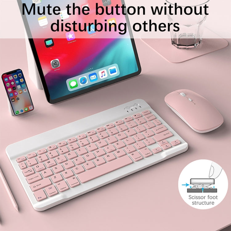 Universal Ultra-Thin Portable Bluetooth Keyboard and Mouse Set For Tablet Phones, Size:10 inch(Pink Keyboard) - Universal Keyboard by buy2fix | Online Shopping UK | buy2fix