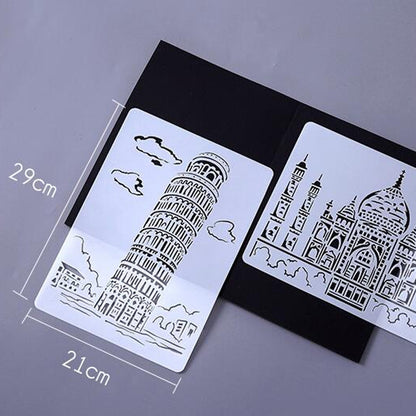 1 Paris Tower Construction Series Painting Template Theme City A4 Label Template - Art Supplies by buy2fix | Online Shopping UK | buy2fix