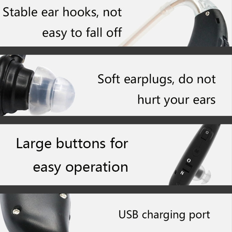 GM-105 Elderly Hearing Aid Sound Amplifier Intelligent Noise Reduction Sound Collector, Style: US Plug(Fantasy Black) - Hearing Aids by buy2fix | Online Shopping UK | buy2fix