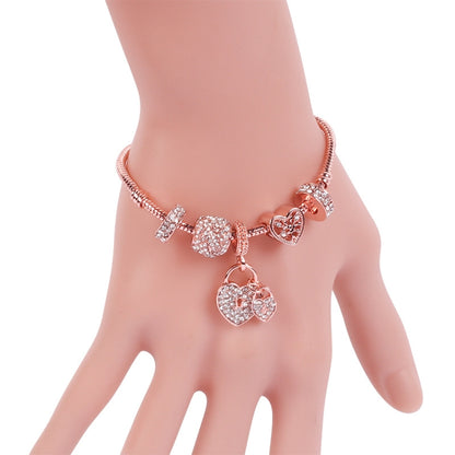 SL125 19cm Women Rose Gold Beaded Bracelet - Bracelets by buy2fix | Online Shopping UK | buy2fix