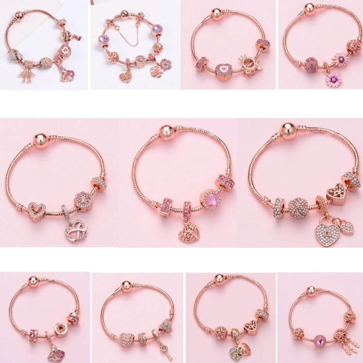 SL128 18cm Women Rose Gold Beaded Bracelet - Bracelets by buy2fix | Online Shopping UK | buy2fix
