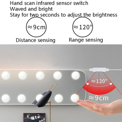 LED Makeup Mirror Light Beauty Fill Light Hand Sweep Sensor Mirror Front Light, Power source: 6 Bulbs(Natural White) - Sensor LED Lights by buy2fix | Online Shopping UK | buy2fix
