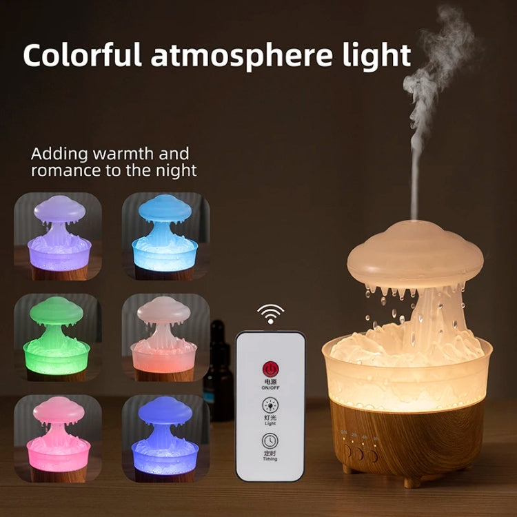 V50 Desktop Colorful Night Light Humidifier Wood Grain Water Drop Aroma Diffuser, Spec: EU Plug(Green) - Air Purifiers & Accessories by buy2fix | Online Shopping UK | buy2fix