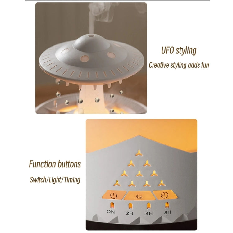 UFO Water Drop Aromatherapy Humidifier Desktop Remote Control Diffuser, Plug: AU Plug(Wood Grain) - Air Purifiers & Accessories by buy2fix | Online Shopping UK | buy2fix