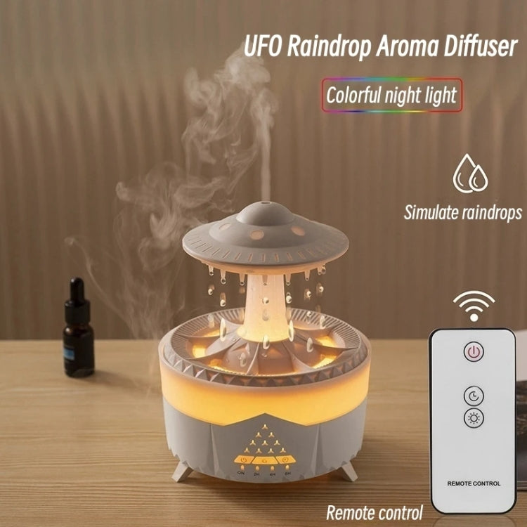 UFO Water Drop Aromatherapy Humidifier Desktop Remote Control Diffuser, Plug: AU Plug(White) - Air Purifiers & Accessories by buy2fix | Online Shopping UK | buy2fix