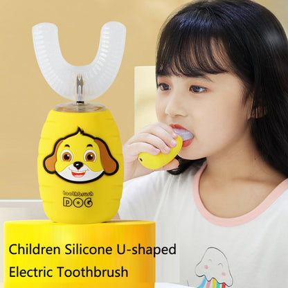 Smart Ultrasonic Toothbrush Automatic Children Silicone U-shaped Electric Toothbrush(Yellow Bear) - Toothbrushes by buy2fix | Online Shopping UK | buy2fix