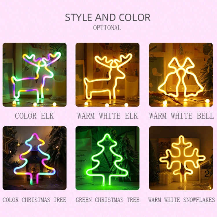 Christmas Decoration Neon Lights Wall-Mounted Ornaments, Spec: Snowflake-Warm Light - Christmas Decoration Lamps by buy2fix | Online Shopping UK | buy2fix