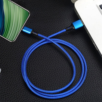 4 PCS 2.4A USB-C / Type-C to USB Braided Fast Charging Sync Data Cable, Length: 0.25m (Blue) - USB-C & Type-C Cable by buy2fix | Online Shopping UK | buy2fix