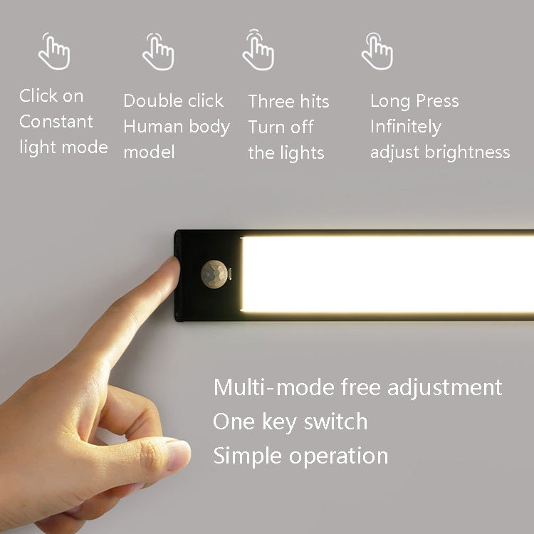 Intelligent Automatic Human Body Induction Wireless LED Lamp 60cm(Silver + White Light) - Sensor LED Lights by buy2fix | Online Shopping UK | buy2fix