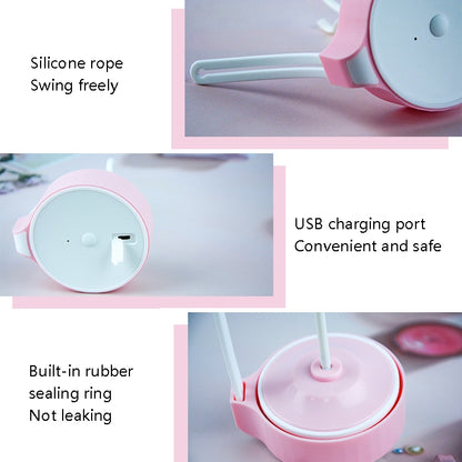 VE-V8 USB Charging Automatic Stirring Cup Full Seal Leak-Proof Electric Shake Cup, Capacity: 450ml(Light Pink) - Stirrer & Squeezer by buy2fix | Online Shopping UK | buy2fix