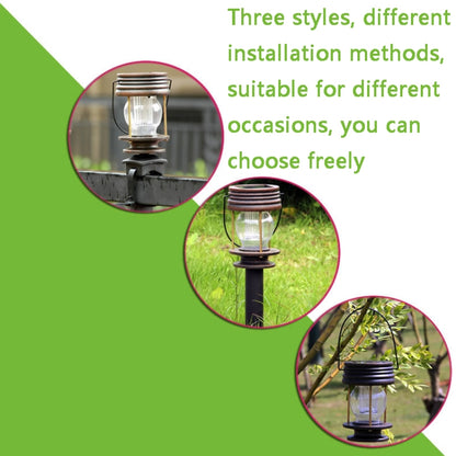 HSR002 Outdoor Retro Solar Lantern Camping Light, Spec: Railing Type-Warm Light - Solar Lights by buy2fix | Online Shopping UK | buy2fix