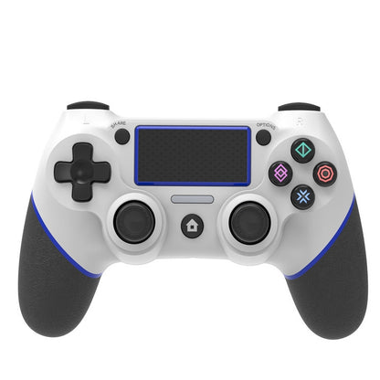 Wireless Bluetooth Rubberized Gamepad For PS4(White Blue) - Gamepads by buy2fix | Online Shopping UK | buy2fix