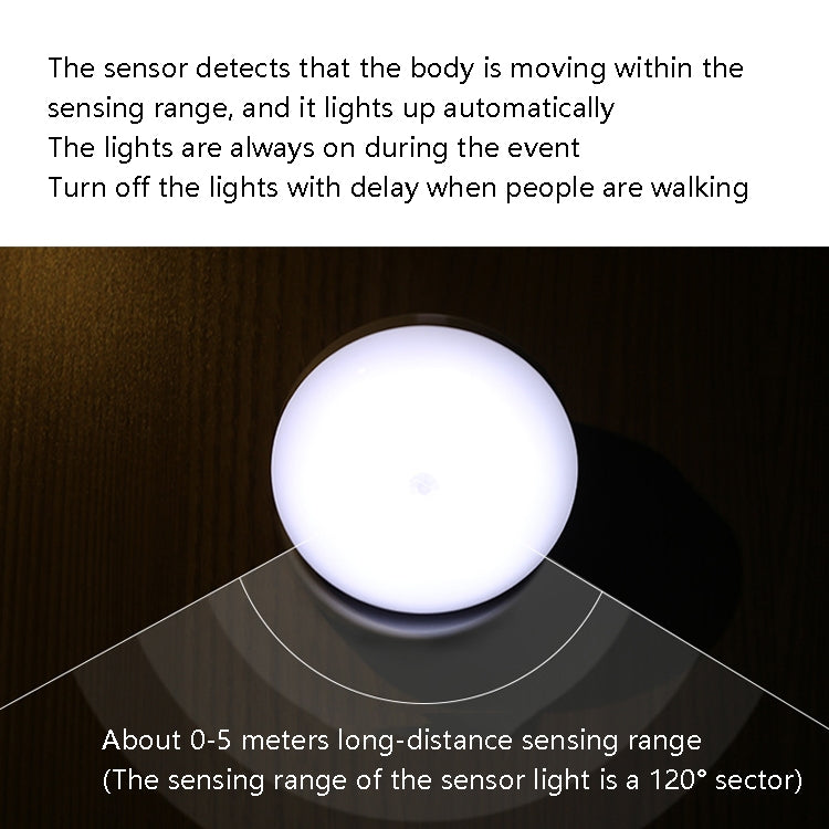 DMK-6PL Kitchen Cabinet Body Infrared Sensing Lamp, Style: Rotate Charging(Warm Yellow Light) - Sensor LED Lights by buy2fix | Online Shopping UK | buy2fix