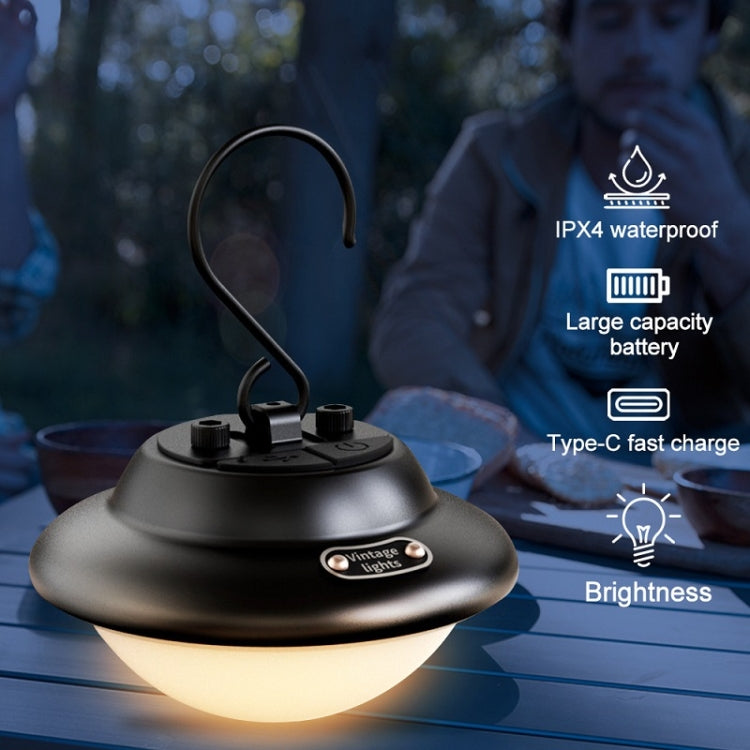 Outdoor Portable Hanging USB Charging Camping Light(Black) - Camping Lighting by buy2fix | Online Shopping UK | buy2fix